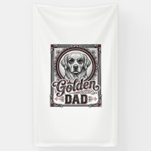 Lona Diseño de grabado vintage de papá Golden Retriever