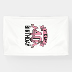 Lona Diseño de grabado vintage de unicornio para cumple