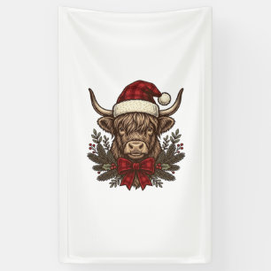 Lona Diseño de grabado vintage de vaca altlandesa de Na