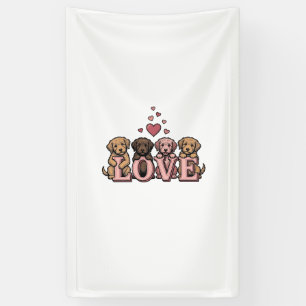 Lona Diseño de grabado vintage del Día de San Valentín