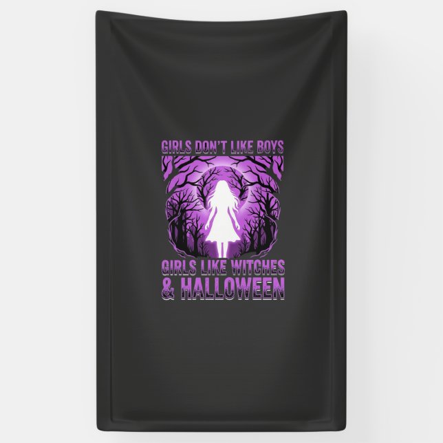 Lona Diseño de Halloween Chicas como Brujas (Vertical)