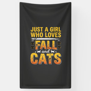Lona Diseño de Halloween de chicas gatos de otoño_1