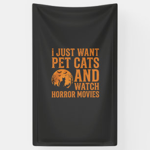Lona Diseño de Halloween Películas de Terror Gatos Domé