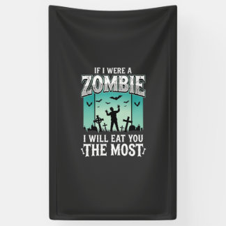 Lona Diseño de Halloween Te Comeré Zombie_1