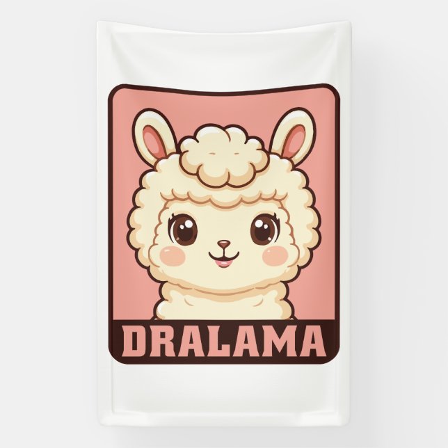Lona Diseño de ilustración de llama adorable (Vertical)