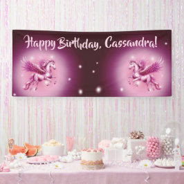 Lona Diseño de la fantasía de Birday Pink Pegasus