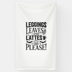 Lona Diseño de Leggings Hojas Lattes Halloween Otoño Ca