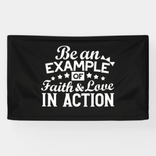 Lona Diseño de motivación cristiana - Fe, amor y acción