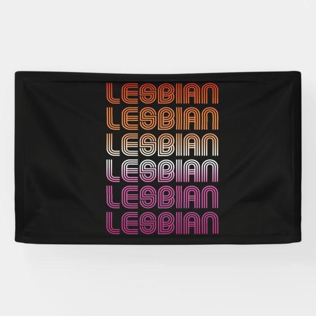 Lona Diseño de patrón retro lésbico (Horizontal)