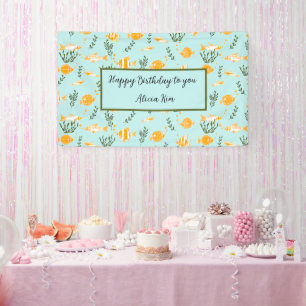 Lona Diseño de patrones de peces acuáticos