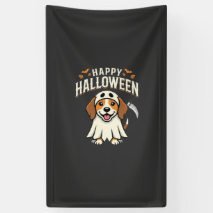 Lona Diseño de perro Beagle Feliz Halloween_1