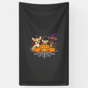 Lona Diseño de perro bruja calabaza Halloween Chihuahua