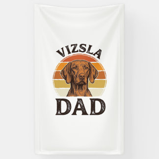 Lona Diseño de perro grabado vintage de Vizsla Papá_1