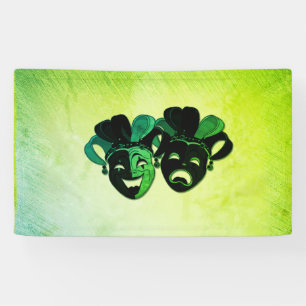 Lona Diseño de teatro de comedia y tragedia verde