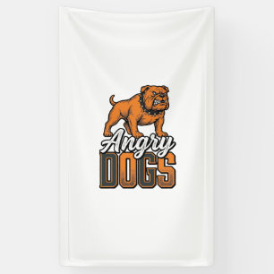 Lona Diseño de tipografía de bulldog vintage Angry Dogs