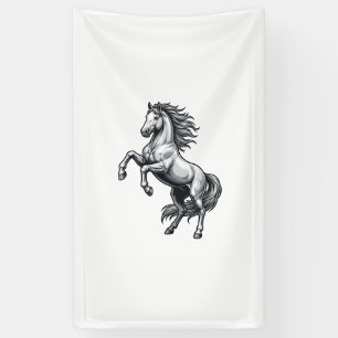 Lona Diseño de vector de caballo encabritado de grabado