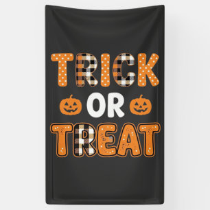 Lona Diseño de vector de calabaza de Halloween Truco o