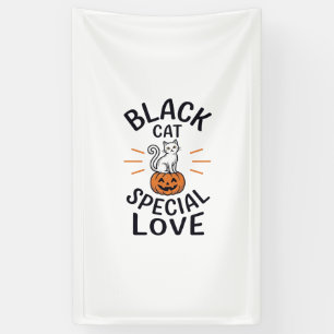 Lona Diseño de vector de gato negro especial amor Hallo