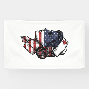 Lona Diseño de vector de perfil de enfermera de bandera