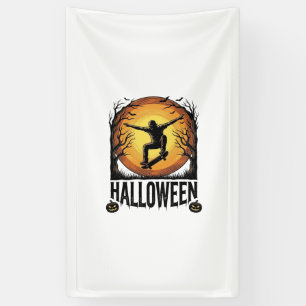 Lona Diseño de vector vintage de monopatín de Halloween