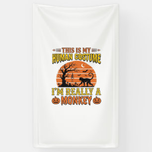 Lona Diseño divertido de camiseta con disfraz de mono h