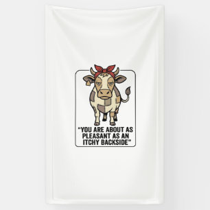 Lona Diseño divertido de camiseta vintage de vaca gruño