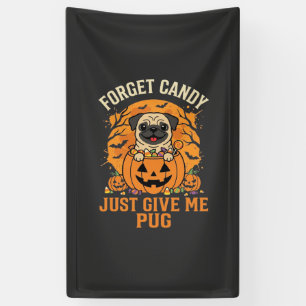 Lona Diseño divertido de dulces de pug de Halloween_1