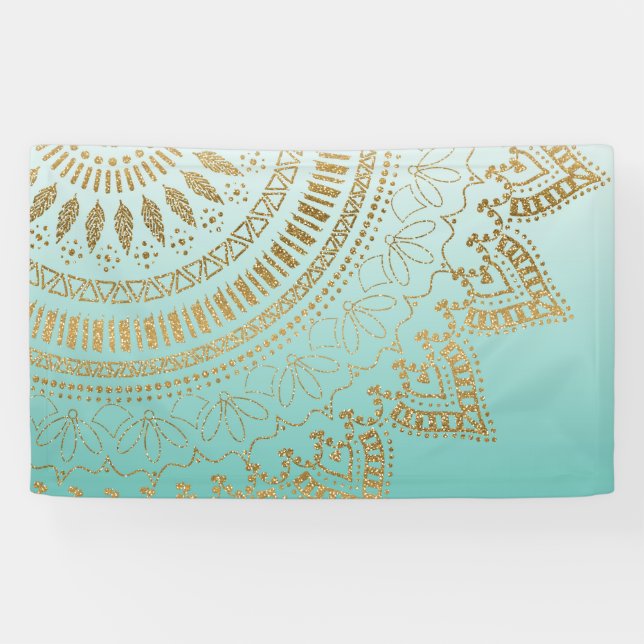 Lona diseño elegante de mandala tribal dibujada a mano (Horizontal)