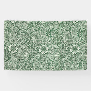 Lona diseño floral verde caléndula de william morris
