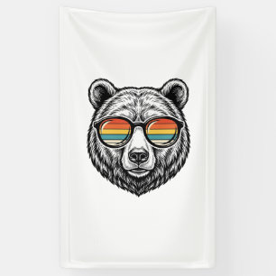 Lona Diseño Gráfico Vectorial de Gafas de Sol de Oso Vi
