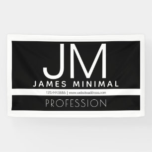 Lona Diseño minimo profesional moderno Blanco y negro