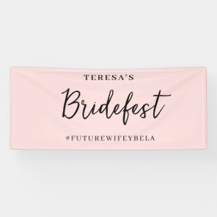Lona Diseño moderno de despedida de soltera rosa meloco