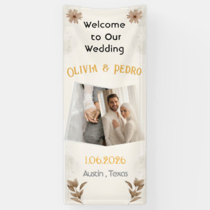 Lona Diseño moderno elegante foto de bienvenida boda