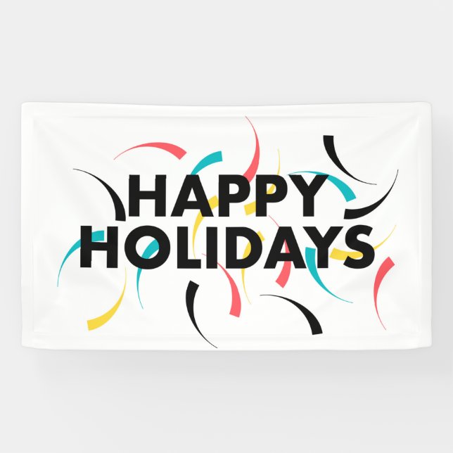 Lona Diseño moderno y lúdico de "Felices Fiestas" (Horizontal)