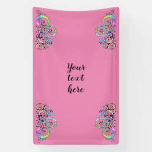 Lona Diseño pintado de mano cardíaca espiral 1