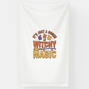Lona Diseño tipográfico de Halloween de magia bruja_1