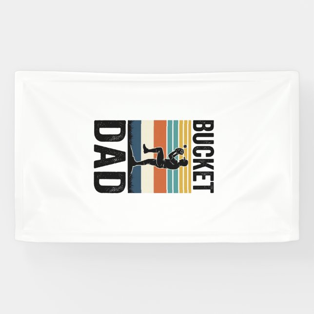 Lona Diseño vectorial Bucket Dad Retro Baseball Padre_1 (Horizontal)