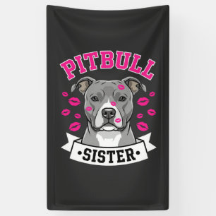 Lona Diseño Vectorial de Hermana Amante de Pitbull