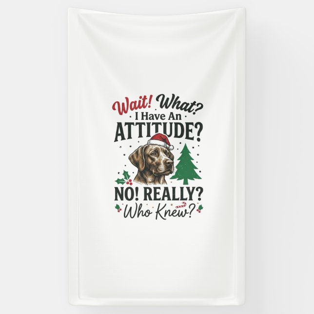Lona Diseño Vectorial de Navidad con Perro Divertido_1 (Vertical)