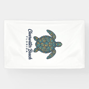 Lona Diseño vectorial de tortuga marina de Clearwater B
