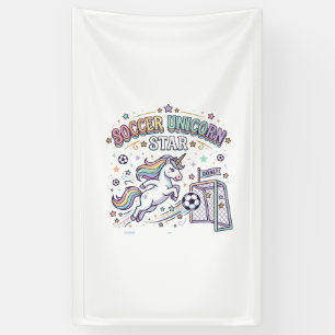 Lona Diseño Vectorial Divertido Estrella Fútbol Unicorn