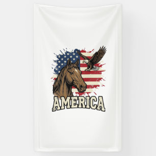 Lona Diseño vectorial patriótico águila caballo Vintage