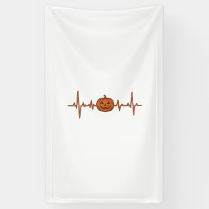 Lona Diseño Vectorial Vintage de Calabaza con Latido de