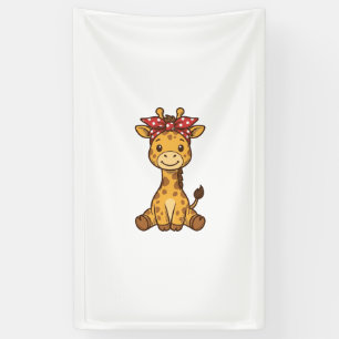 Lona Diseño vectorial vintage de jirafa bebé linda con