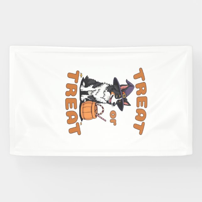 Lona Disfraz de perro de Halloween Border Collie �Dulce (Horizontal)