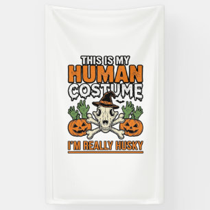 Lona Disfraz Divertido de Humano Husky Camiseta de Perr