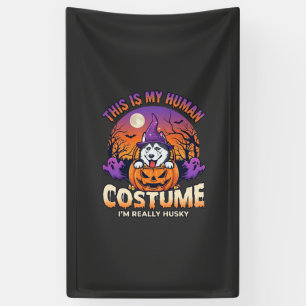 Lona Disfraz Humano Husky Calabaza Halloween Fantasmas_