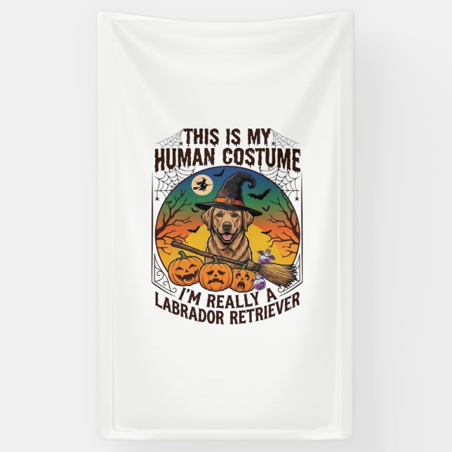 Lona Disfraz Humano Labrador Retriever Bruja de Hallowe (Vertical)