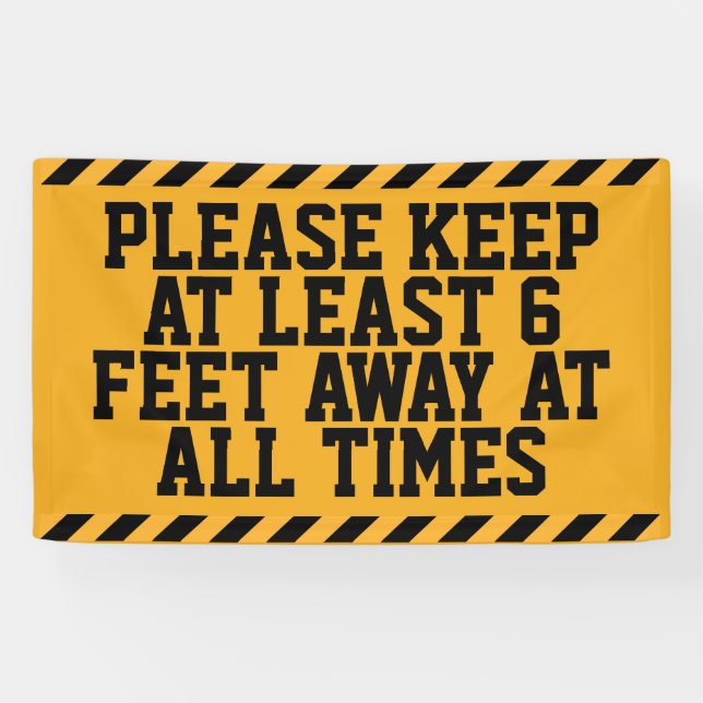 Lona Distancia social de seis pies (Horizontal)