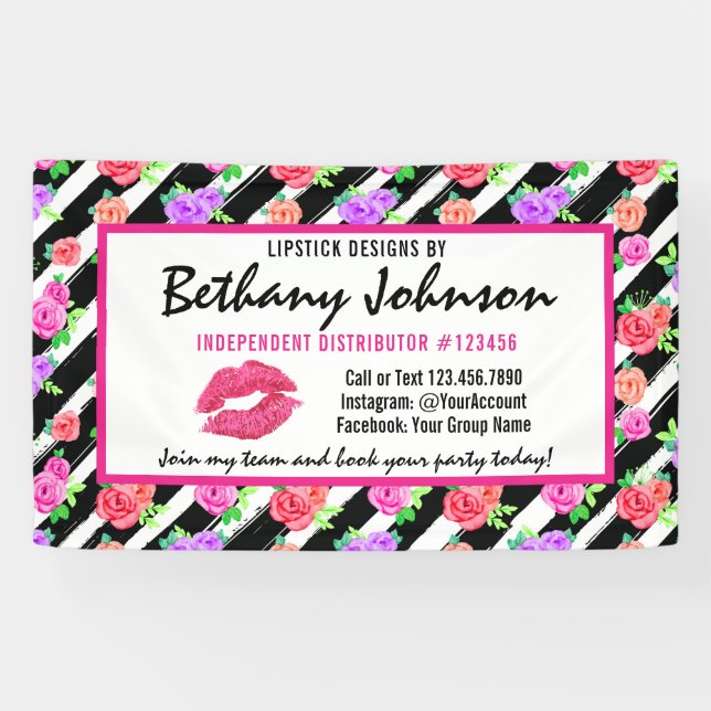 Lona Distribuidor de labiales Rose Kiss Feria / Fiesta (Horizontal)